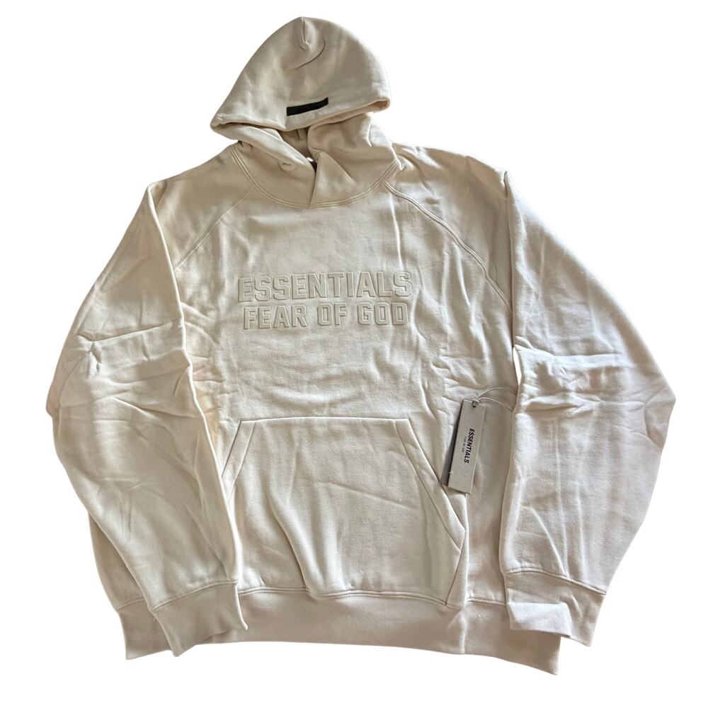 Fear of God Essentials Hoodie Mens Small Eggshell Off White NWT 192SU222050F
